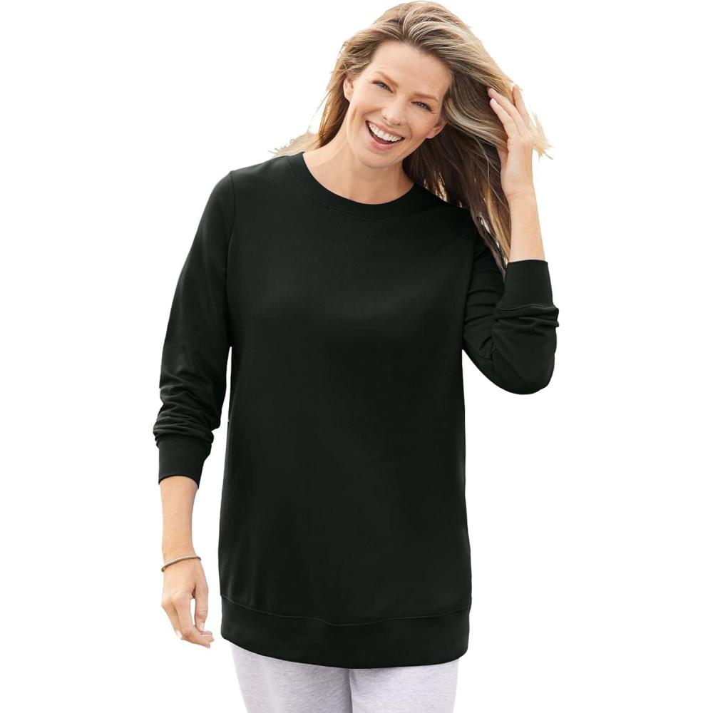imageWoman Within Plus Size Fleece SweatshirtBlack
