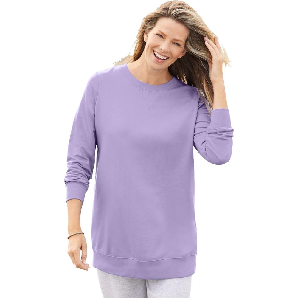 imageWoman Within Plus Size Fleece SweatshirtSoft Iris