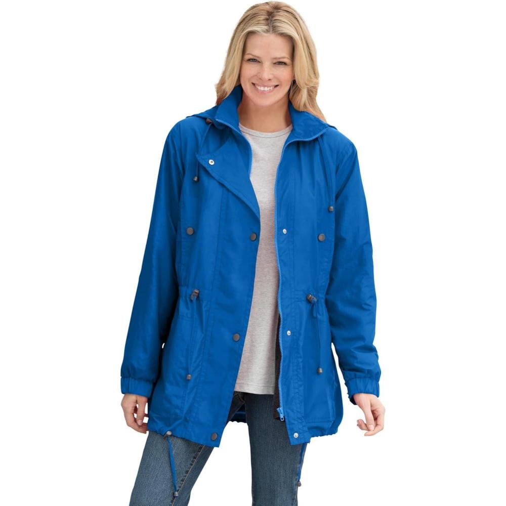 imageWoman Within Plus Size FleeceLined Taslon AnorakBright Cobalt