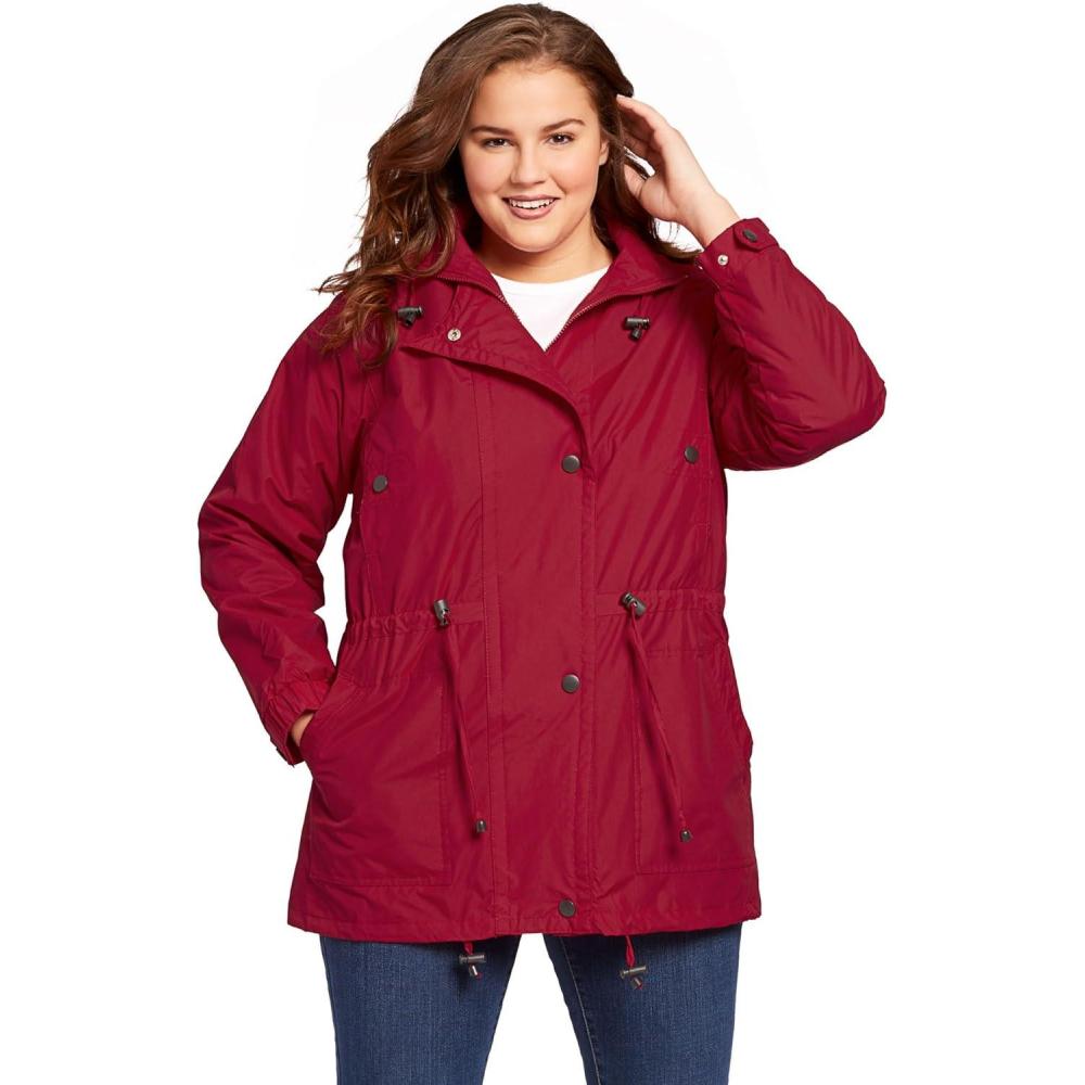 imageWoman Within Plus Size FleeceLined Taslon AnorakClassic Red