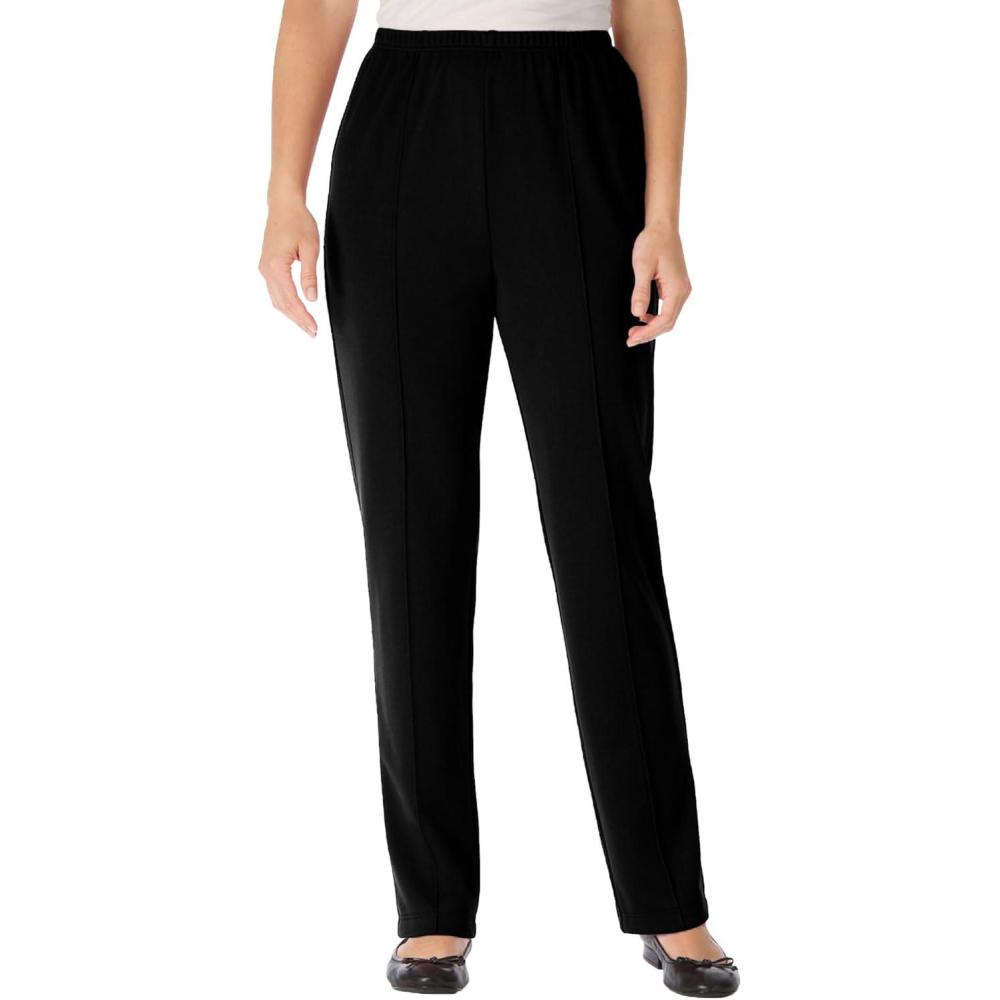 imageWoman Within Plus Size Knit PullOn ElasticWaist PantsBlack