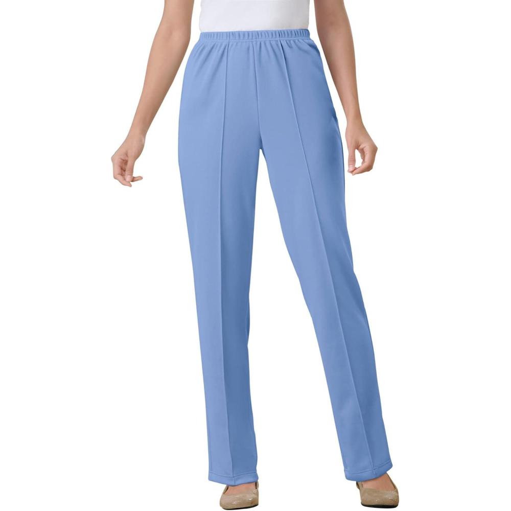 imageWoman Within Plus Size Knit PullOn ElasticWaist PantsFrench Blue