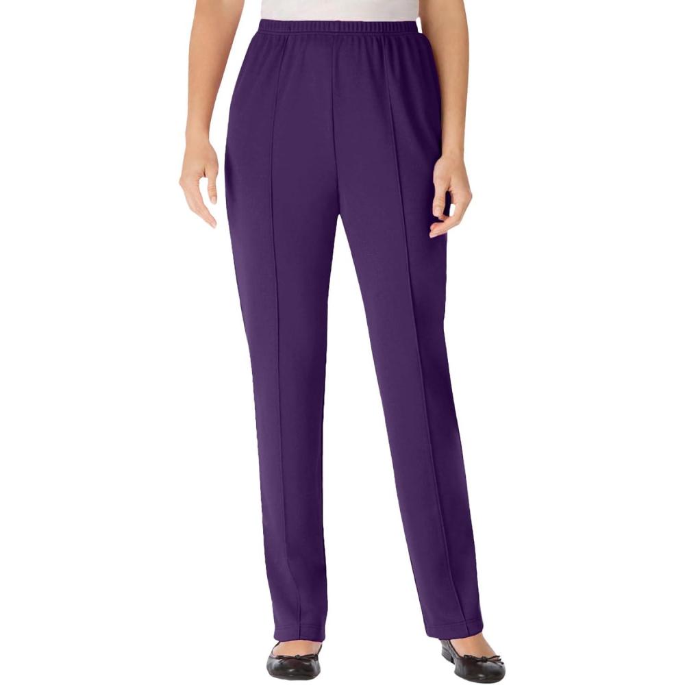 imageWoman Within Plus Size Knit PullOn ElasticWaist PantsRadiant Purple