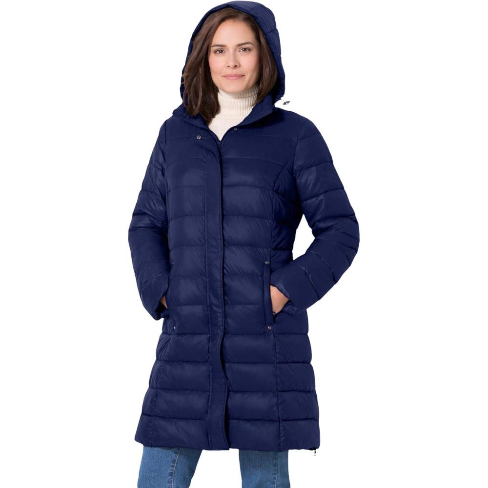 imageWoman Within Plus Size Long Packable Puffer JacketNavy