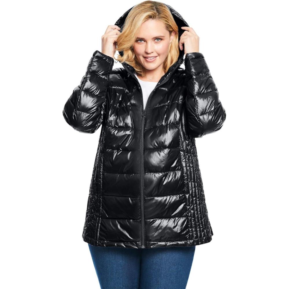 imageWoman Within Plus Size Packable Puffer JacketBlack