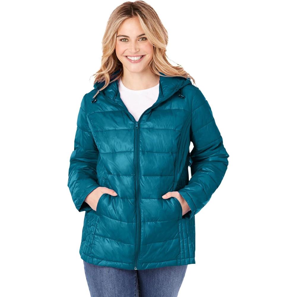 imageWoman Within Plus Size Packable Puffer JacketDeep Teal
