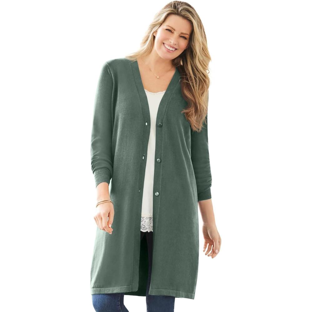 imageWoman Within Plus Size Perfect Cotton DusterPine