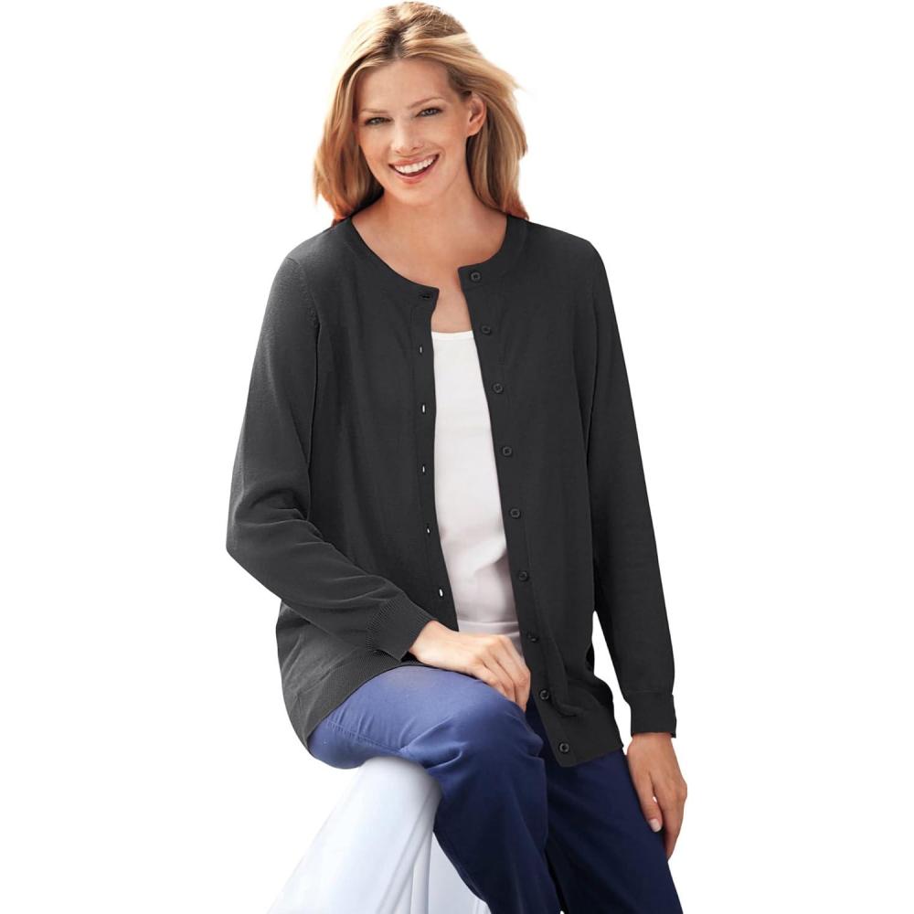 imageWoman Within Plus Size Perfect LongSleeve CardiganBlack