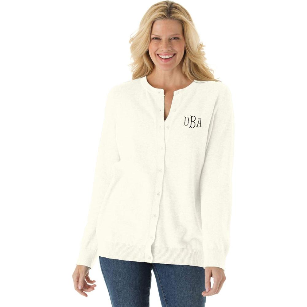 imageWoman Within Plus Size Perfect LongSleeve CardiganWhite