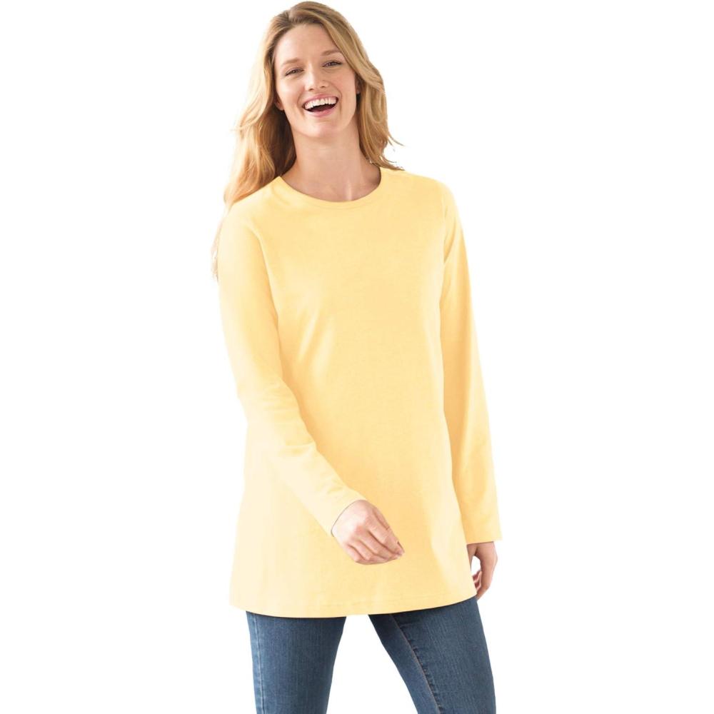 imageWoman Within Plus Size Perfect LongSleeve Crewneck Tee Petite AvailableBanana
