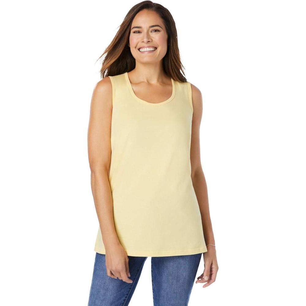 imageWoman Within Plus Size Perfect Scoopneck Tank Petite AvailableBanana