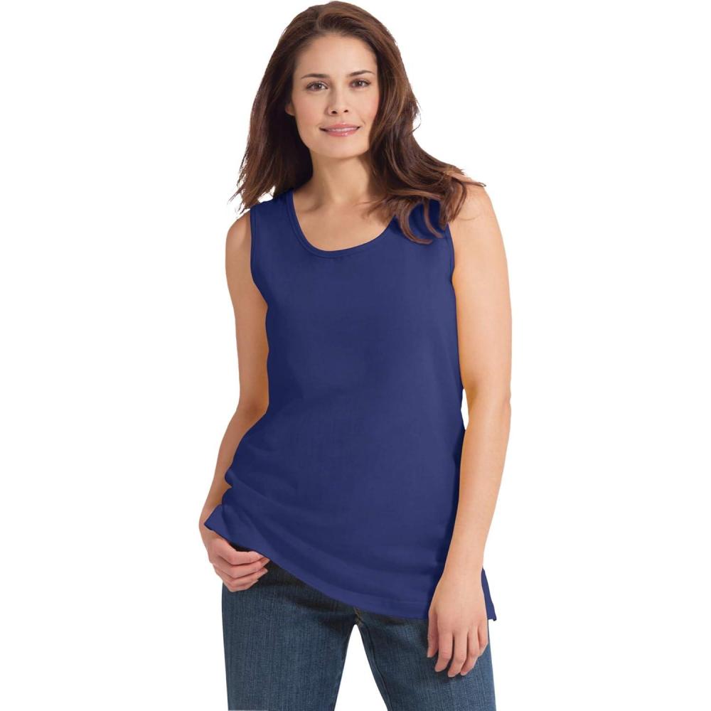 imageWoman Within Plus Size Perfect Scoopneck Tank Petite AvailableUltra Blue