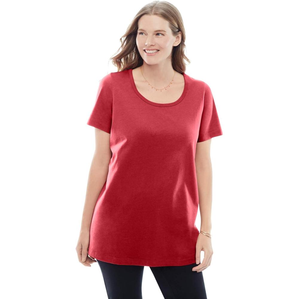 imageWoman Within Plus Size Perfect ShortSleeve Scoopneck TeeClassic Red