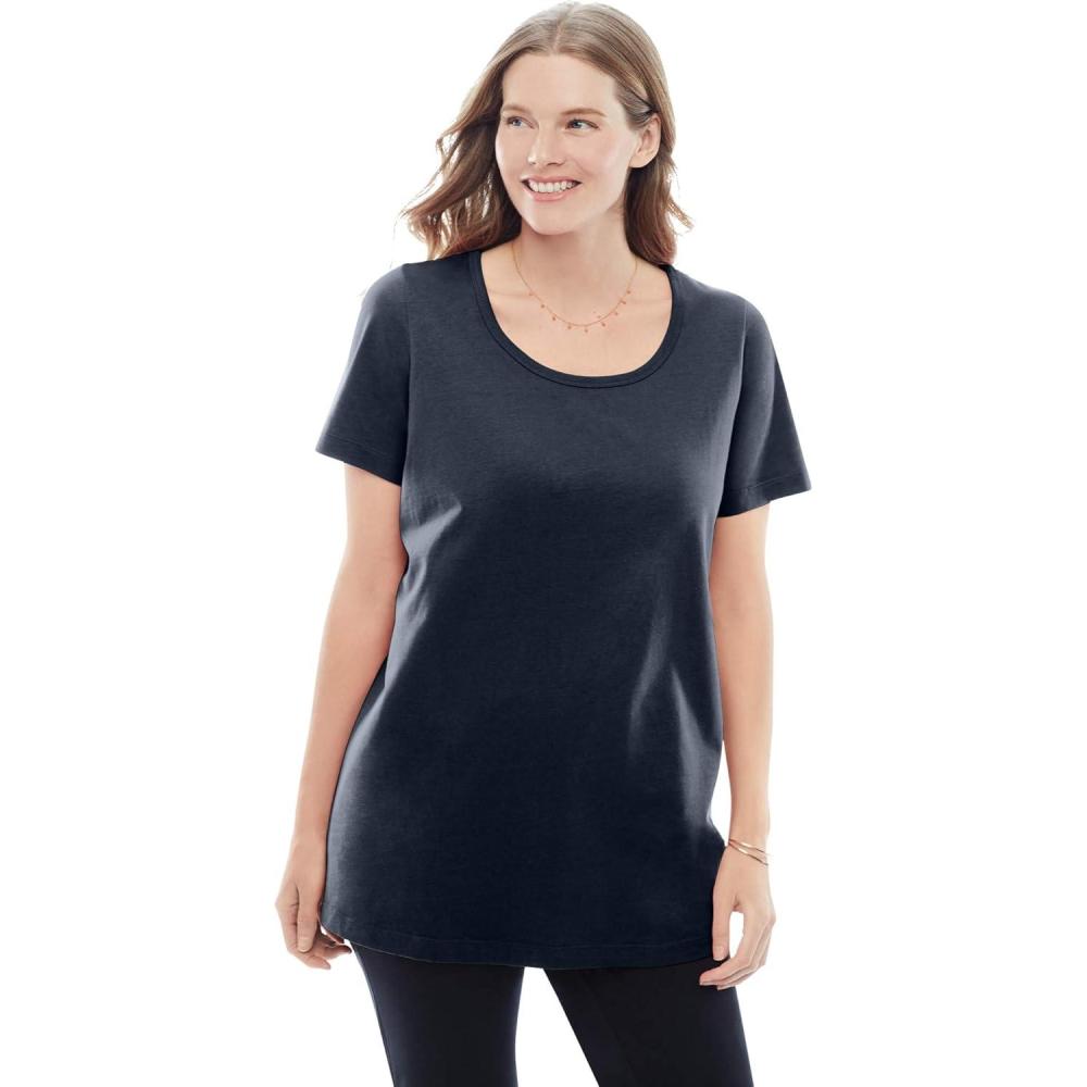 imageWoman Within Plus Size Perfect ShortSleeve Scoopneck TeeNavy