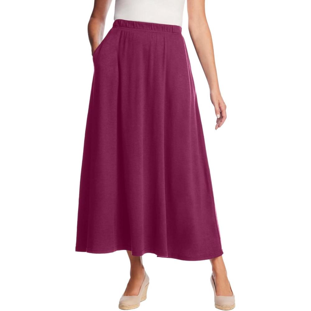 imageWoman Within Plus Size Petite 7Day Maxi SkirtDeep Claret