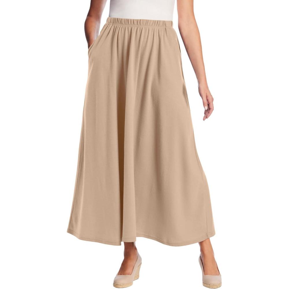 imageWoman Within Plus Size Petite 7Day Maxi SkirtNew Khaki