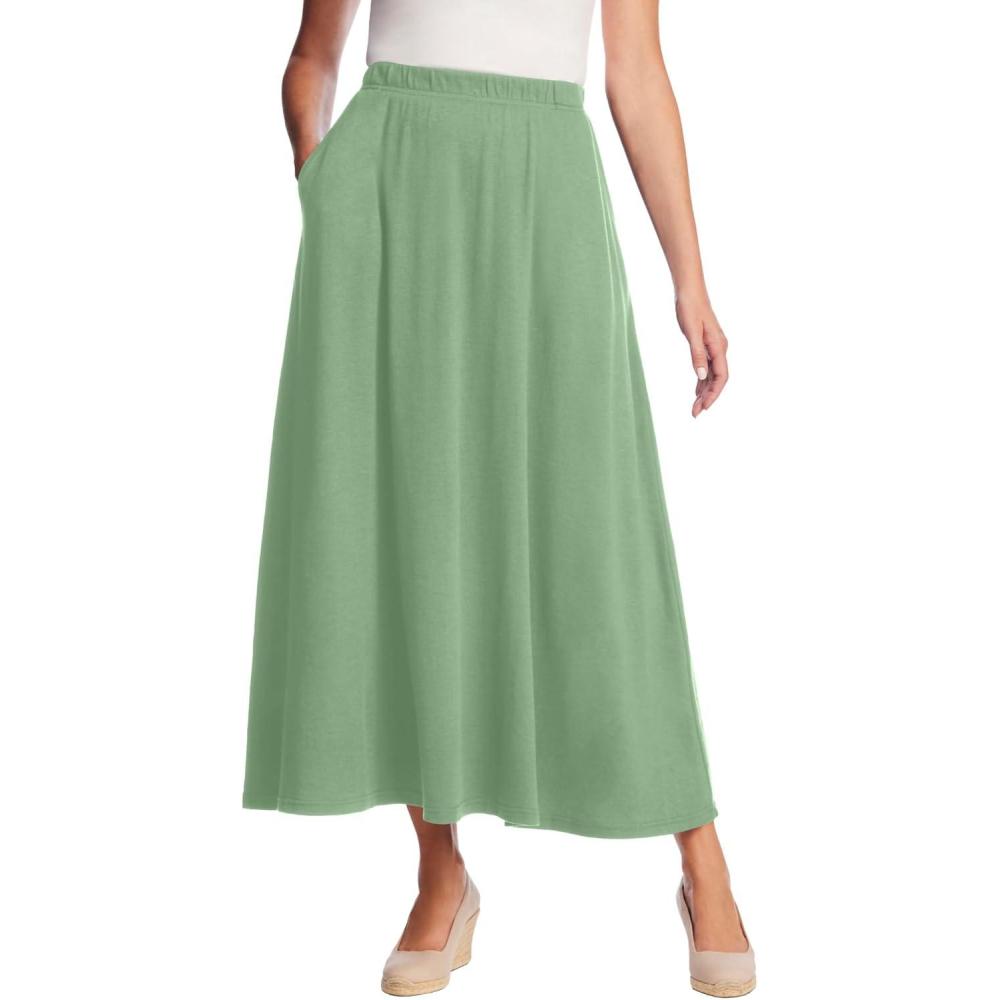 imageWoman Within Plus Size Petite 7Day Maxi SkirtSage