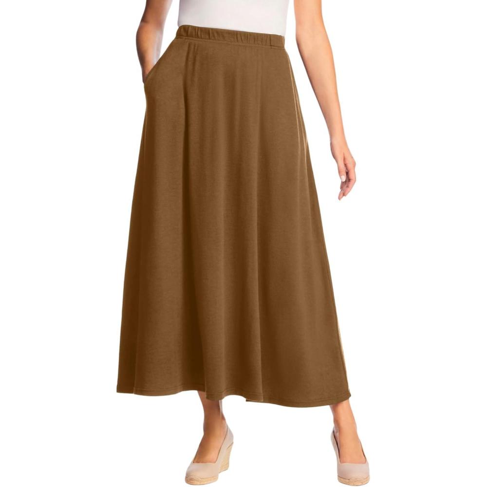 imageWoman Within Plus Size Petite 7Day Maxi SkirtToffee