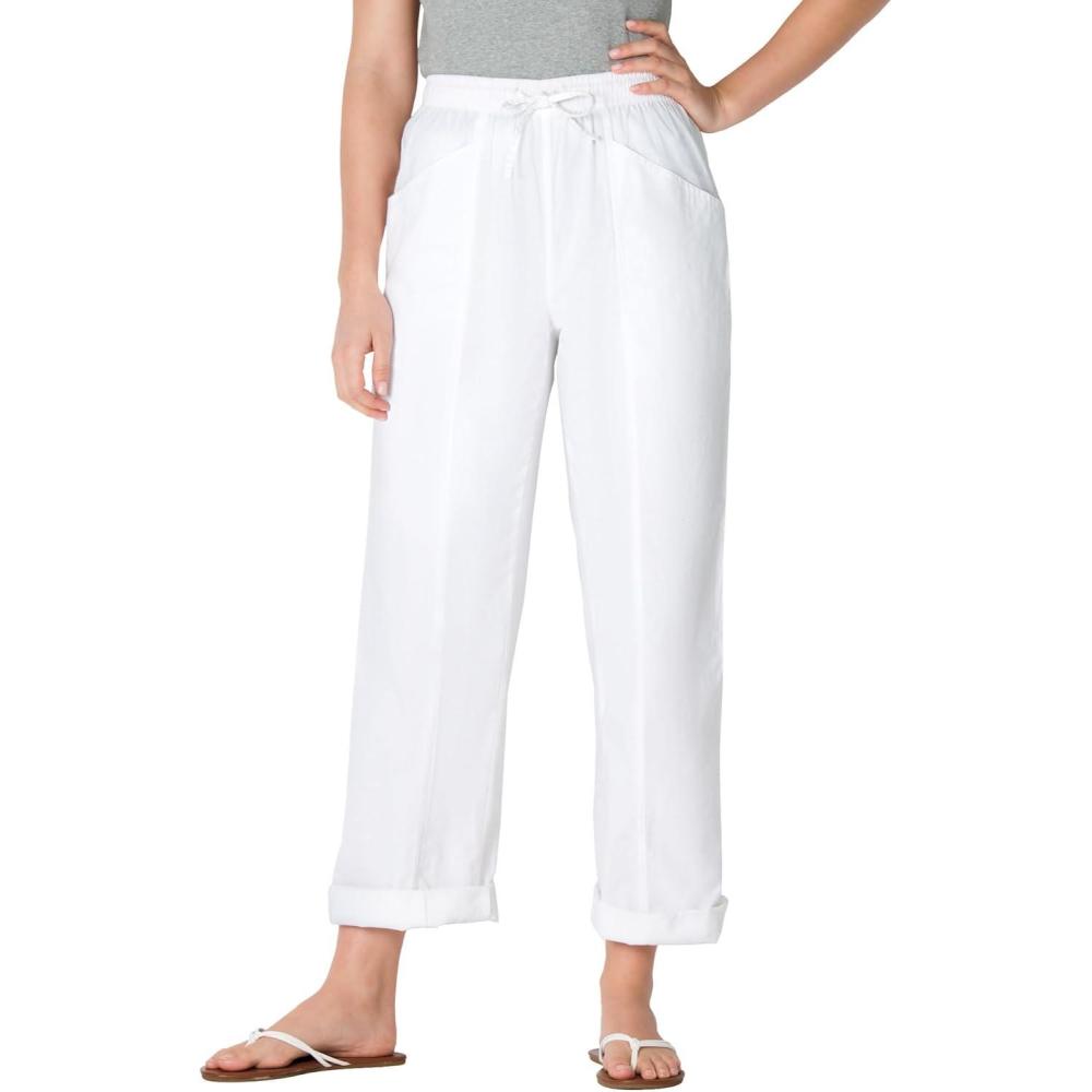 imageWoman Within Plus Size Petite The Boardwalk PantWhite
