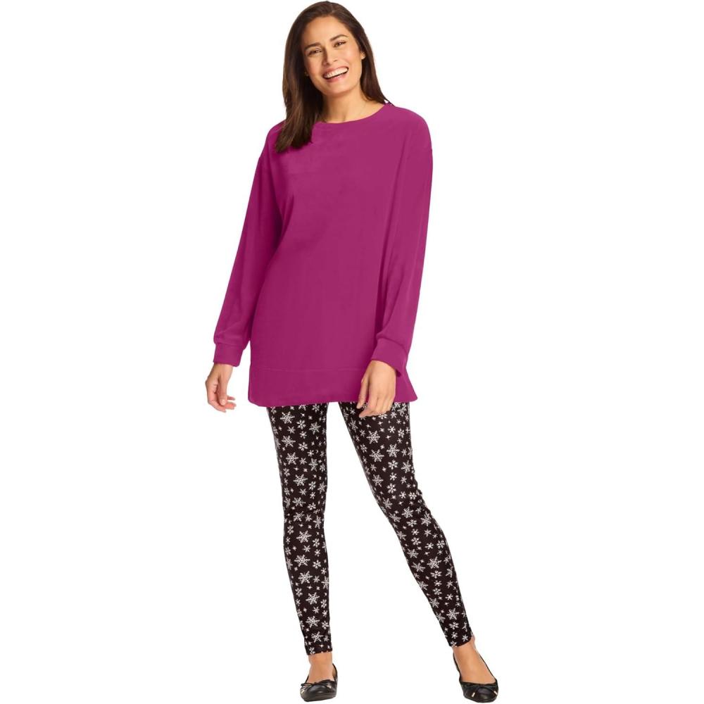 imageWoman Within Plus Size Plush Velour Tunic SweatshirtRaspberry