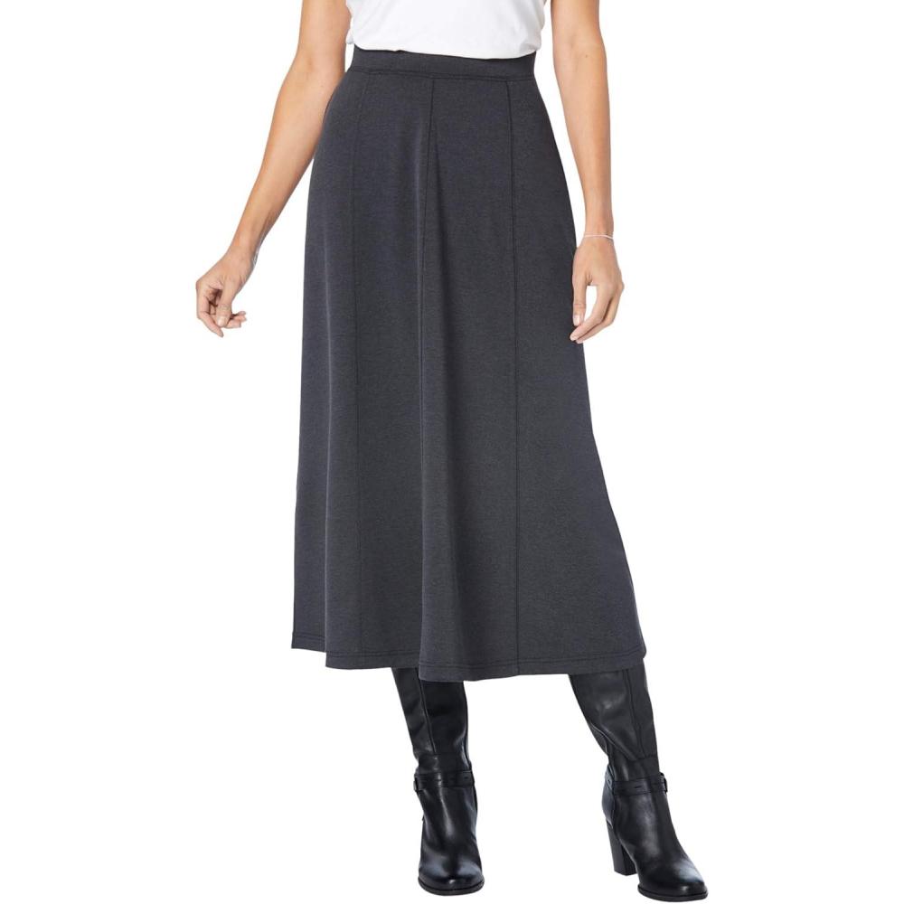 imageWoman Within Plus Size Ponte Knit ALine SkirtHeather Charcoal