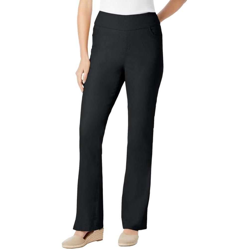 imageWoman Within Plus Size PullOn Bootcut GapFree Stretch Denim JeansBlack