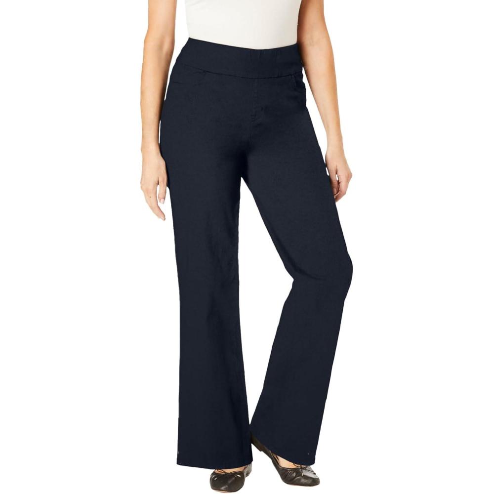 imageWoman Within Plus Size PullOn WideLeg Denim JeanBlack