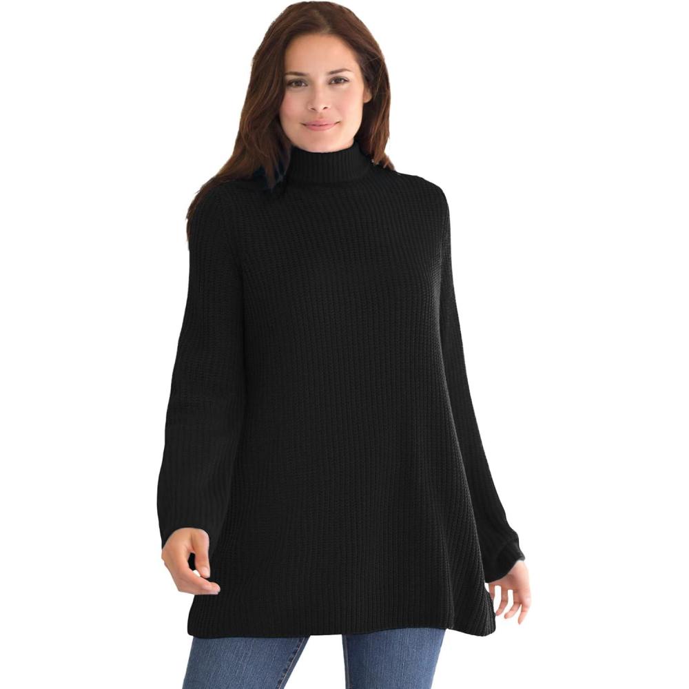 imageWoman Within Plus Size Pullover Shaker SwingBlack