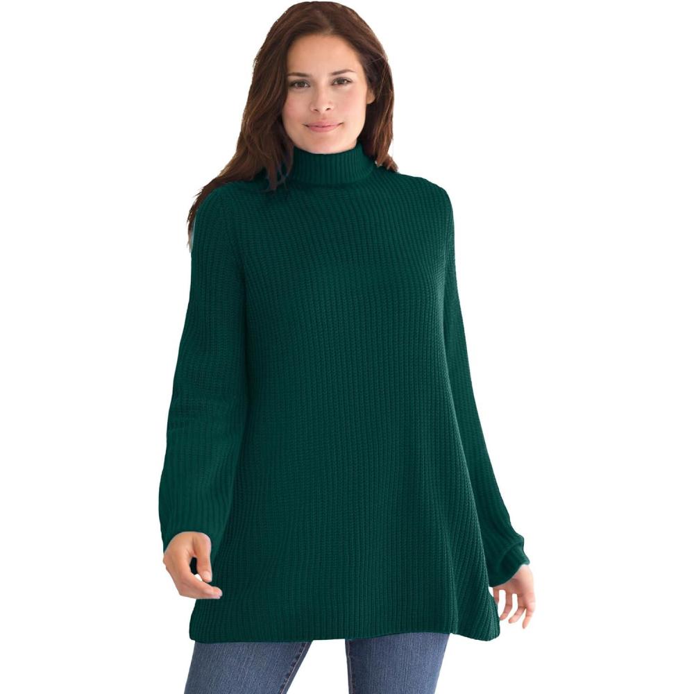 imageWoman Within Plus Size Pullover Shaker SwingEmerald Green