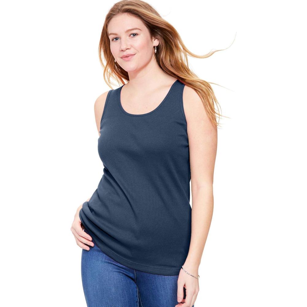 imageWoman Within Plus Size Rib Knit TankNavy