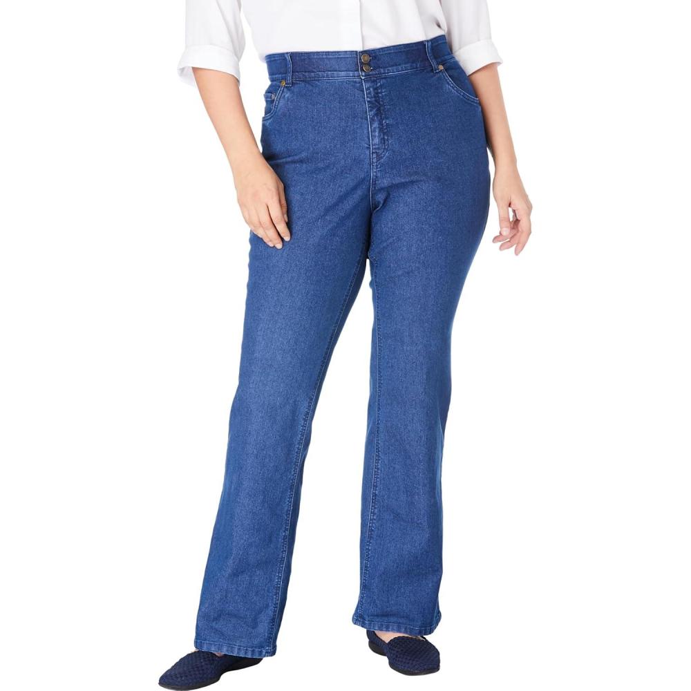 imageWoman Within Plus Size Secret Solutions Tummy Smoothing Bootcut Stretch Denim JeansMedium Stonewash