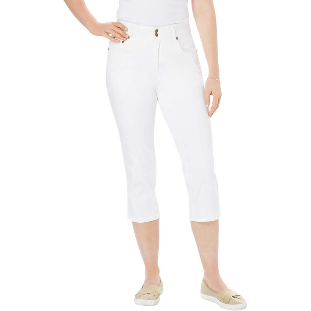 imageWoman Within Plus Size Secret Solutions Tummy Smoothing Denim Jean CapriWhite