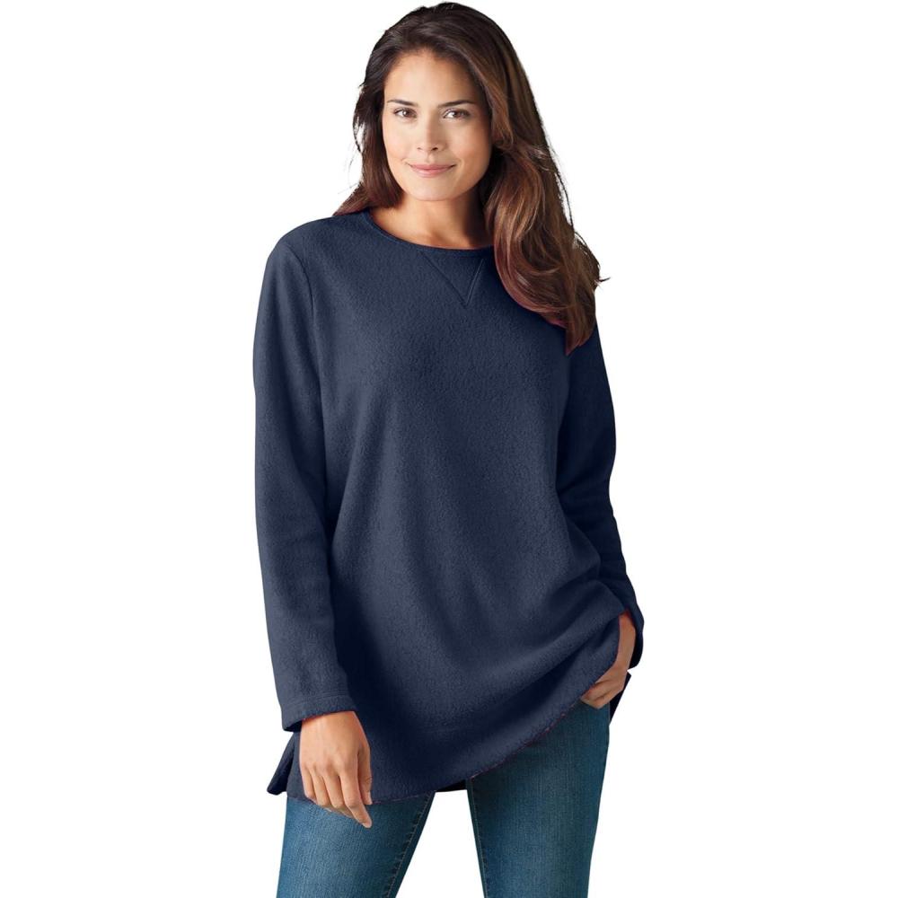 imageWoman Within Plus Size Sherpa SweatshirtNavy