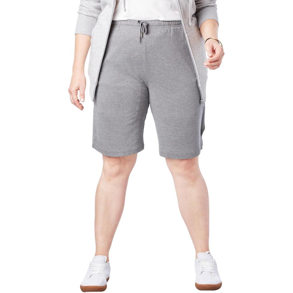 imageWoman Within Plus Size Sport Knit ShortMedium Heather Grey