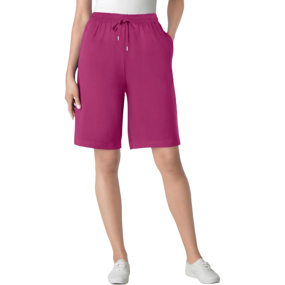 imageWoman Within Plus Size Sport Knit ShortRaspberry