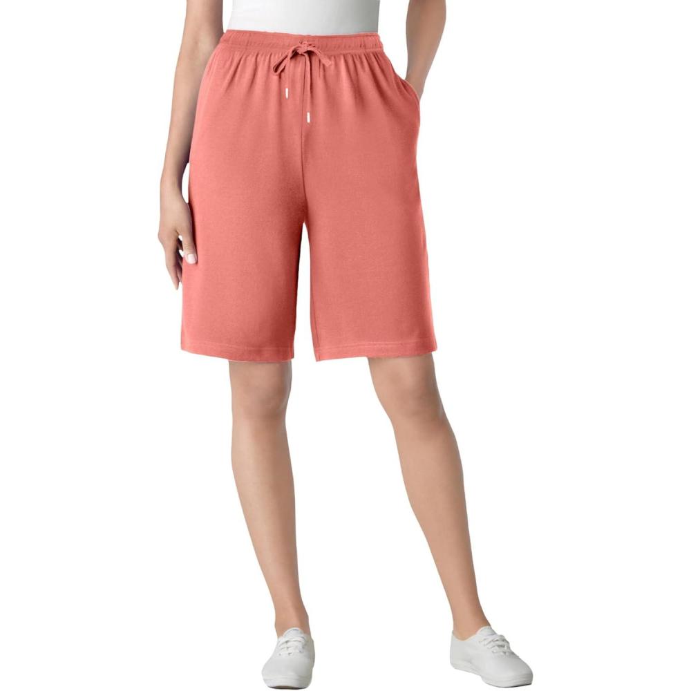 imageWoman Within Plus Size Sport Knit ShortSweet Coral