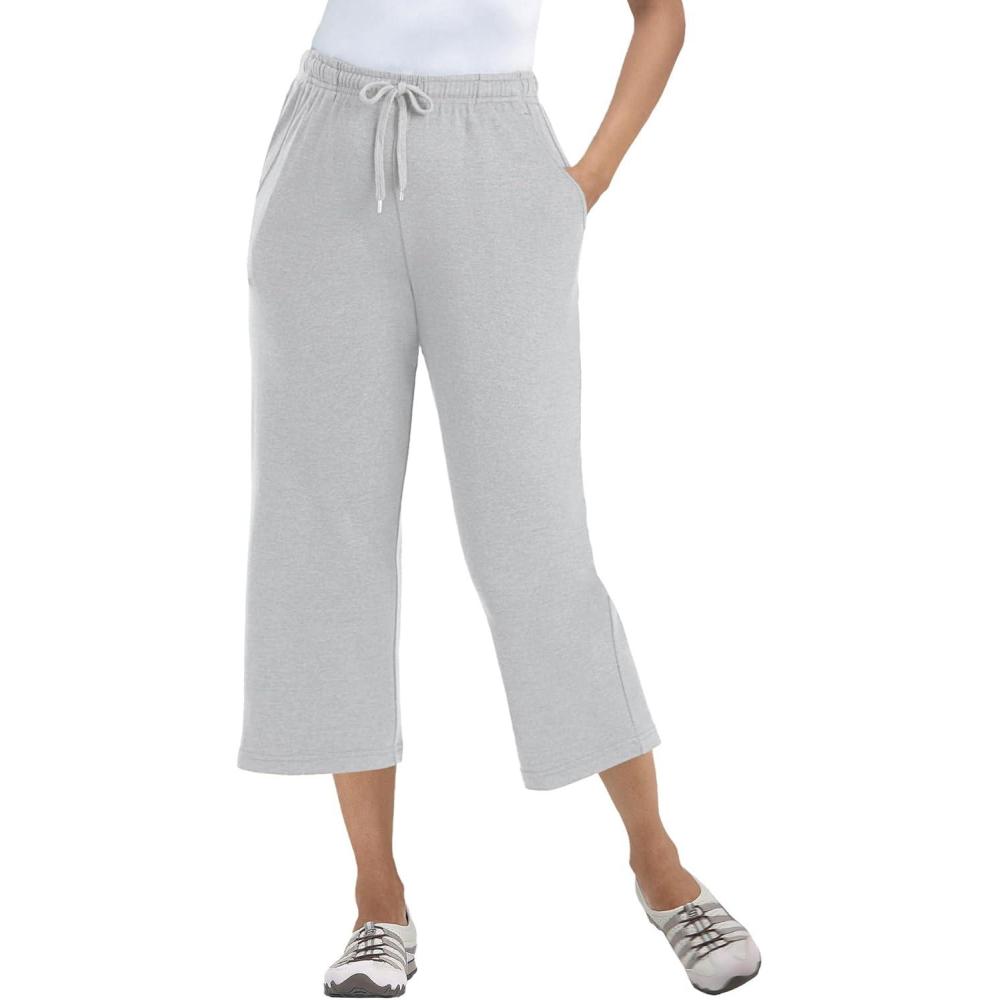 imageWoman Within Plus Size SportKnit PullOn Capri PantsHeather Grey