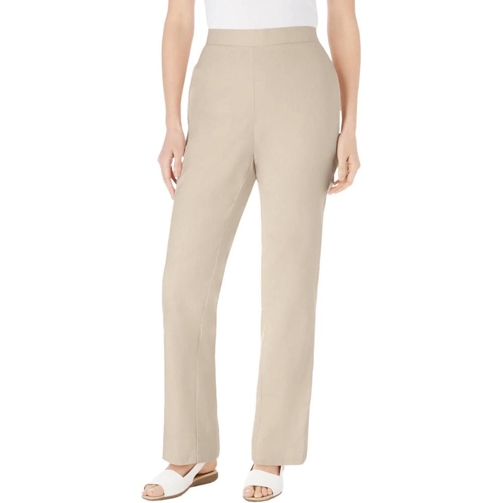 imageWoman Within Plus Size Straight Leg Linen PantNatural Khaki