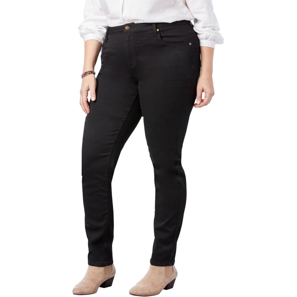 imageWoman Within Plus Size StraightLeg Stretch Comfort Denim FivePocket JeansBlack Denim