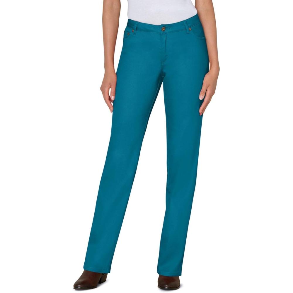 imageWoman Within Plus Size StraightLeg Stretch Denim FivePocket JeansDeep Teal