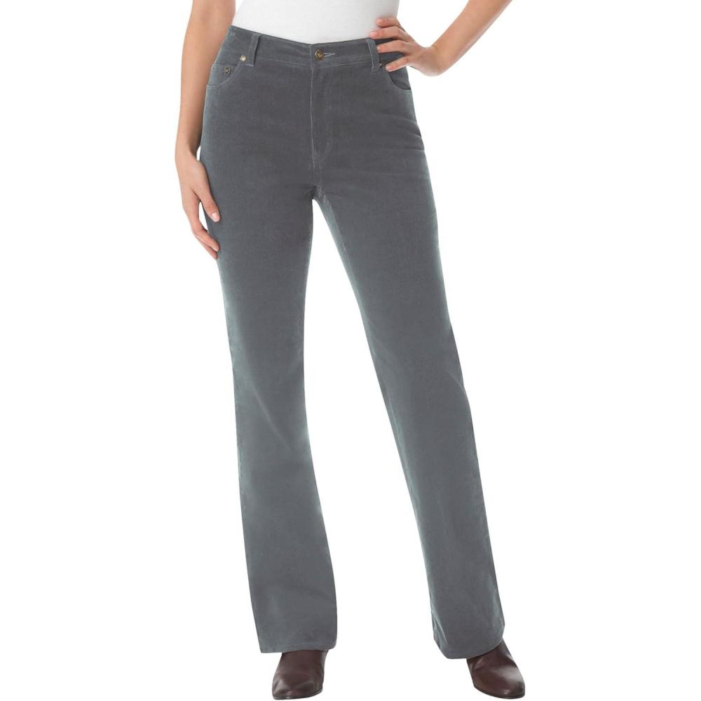 imageWoman Within Plus Size Stretch Corduroy Bootcut PantGunmetal