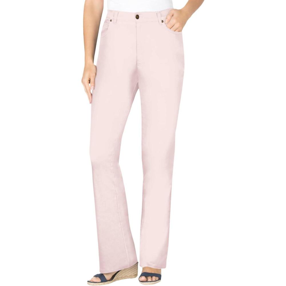 imageWoman Within Plus Size Stretch Denim FivePocket Bootcut JeansDelicate Pink