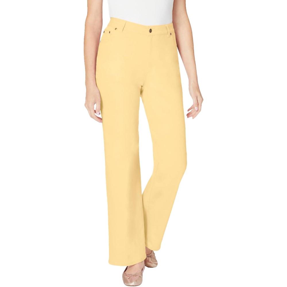 imageWoman Within Plus Size Stretch Denim WideLeg FivePocket JeansBanana