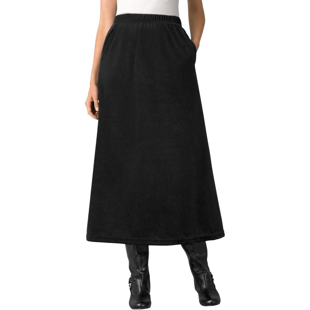 imageWoman Within Plus Size Velour ALine SkirtBlack