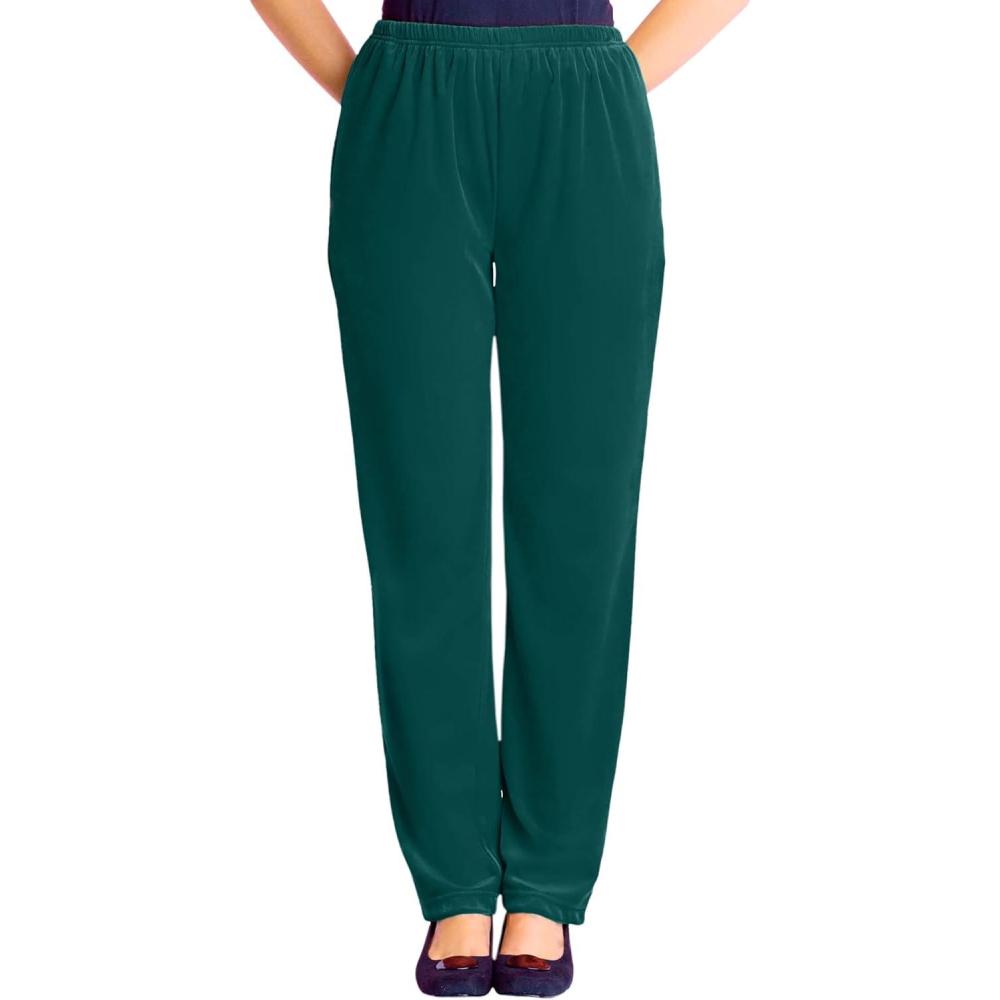 imageWoman Within Plus Size Velour PantEmerald Green