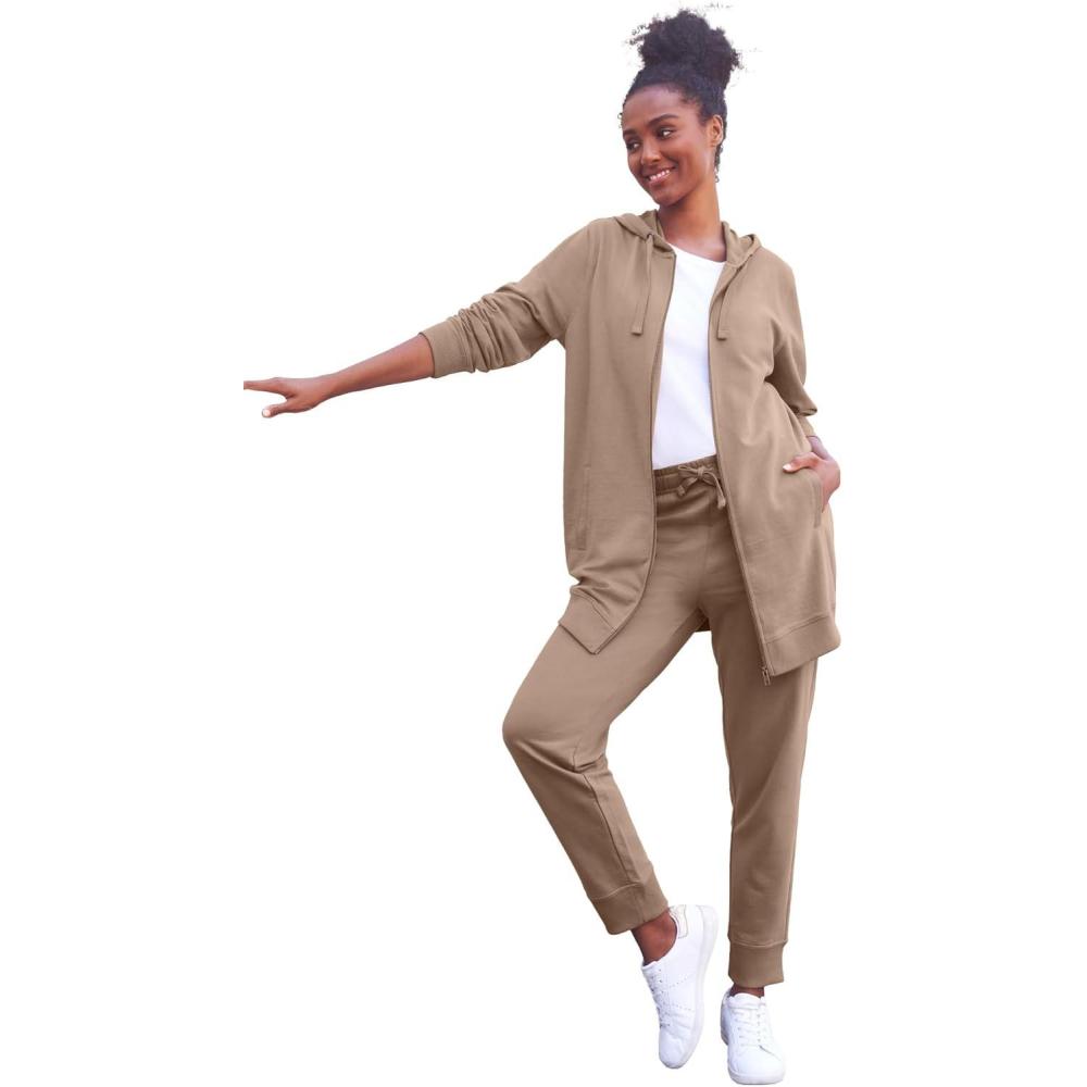 imageellos Plus Size French Terry JoggerDark Taupe