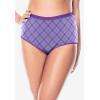 Comfort Choice Plus Size Full Coverage Cotton Brief 10-Pack(Garden Plaid Pack)