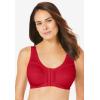 Comfort Choice Women’s Plus Size 3-Pack Front-Close Cotton Wireless Bra(Classic Red Assorted)