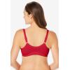 Comfort Choice Women’s Plus Size 3-Pack Front-Close Cotton Wireless Bra(Classic Red Assorted)