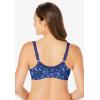 Comfort Choice Women’s Plus Size 3-Pack Front-Close Cotton Wireless Bra(Evening Blue Pack)